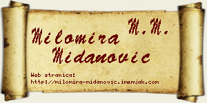 Milomira Midanović vizit kartica